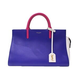 SAINT LAURENT Cavalive Gauche leather handbag blue pink white bag